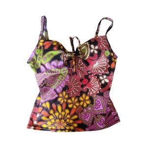 Victoria's Secret Tankini Womens 34B Floral Paisley Swimsuit Top